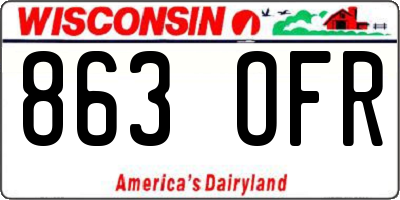 WI license plate 863OFR