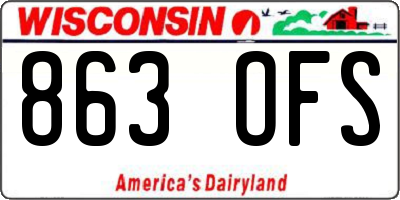 WI license plate 863OFS