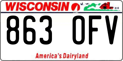 WI license plate 863OFV