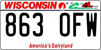 WI license plate 863OFW