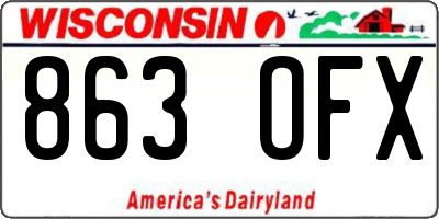 WI license plate 863OFX