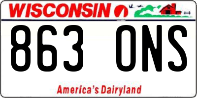WI license plate 863ONS