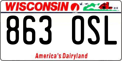 WI license plate 863OSL