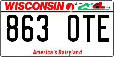 WI license plate 863OTE