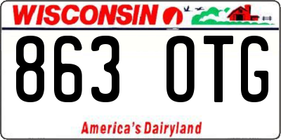 WI license plate 863OTG