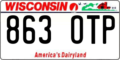 WI license plate 863OTP