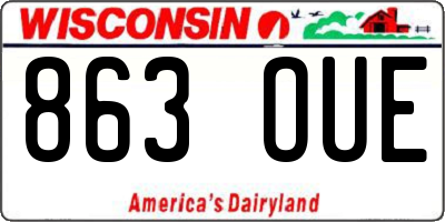WI license plate 863OUE