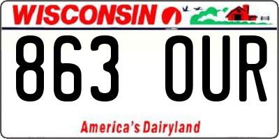 WI license plate 863OUR