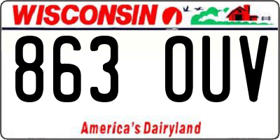 WI license plate 863OUV