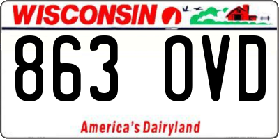 WI license plate 863OVD