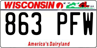 WI license plate 863PFW