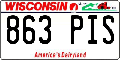 WI license plate 863PIS