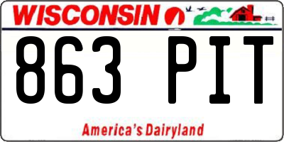 WI license plate 863PIT