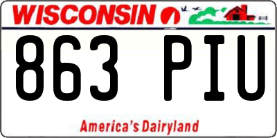 WI license plate 863PIU