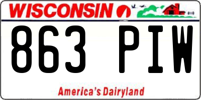 WI license plate 863PIW