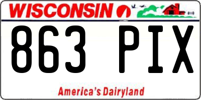 WI license plate 863PIX