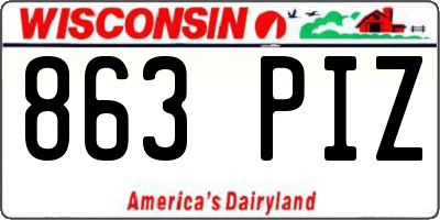 WI license plate 863PIZ