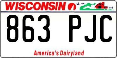 WI license plate 863PJC
