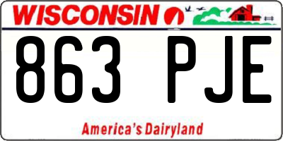 WI license plate 863PJE