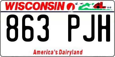 WI license plate 863PJH