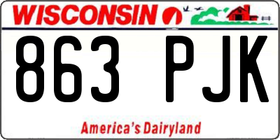 WI license plate 863PJK