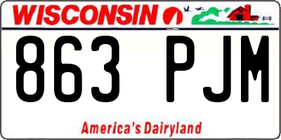WI license plate 863PJM