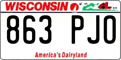 WI license plate 863PJO
