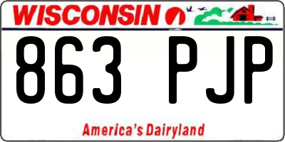 WI license plate 863PJP