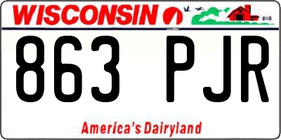 WI license plate 863PJR