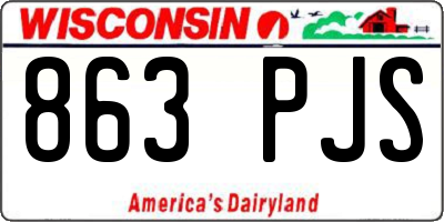 WI license plate 863PJS
