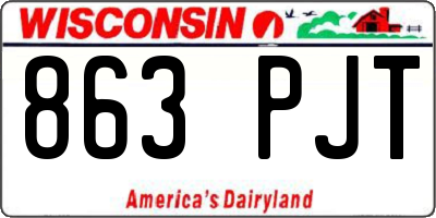 WI license plate 863PJT