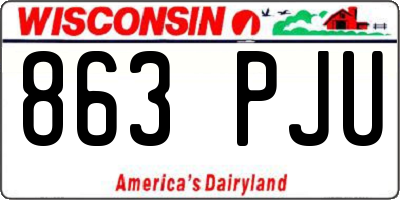 WI license plate 863PJU
