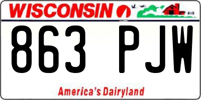 WI license plate 863PJW