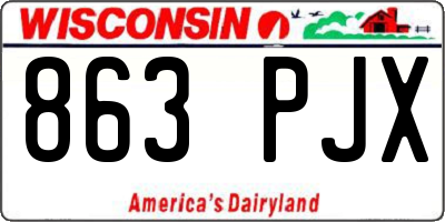 WI license plate 863PJX