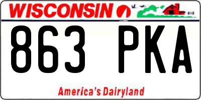 WI license plate 863PKA