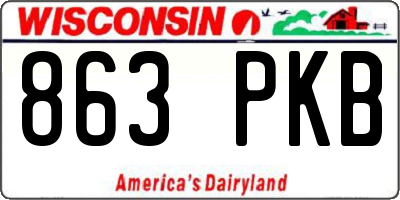 WI license plate 863PKB