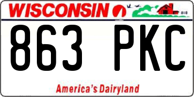 WI license plate 863PKC