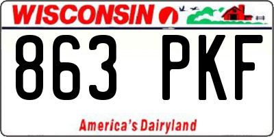 WI license plate 863PKF