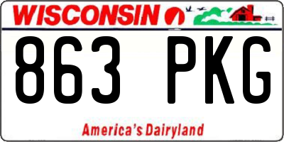 WI license plate 863PKG