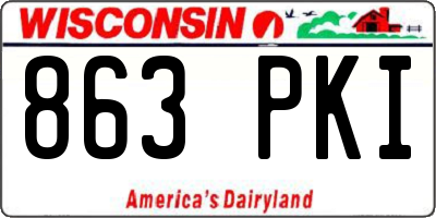 WI license plate 863PKI