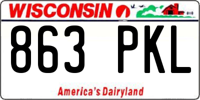WI license plate 863PKL