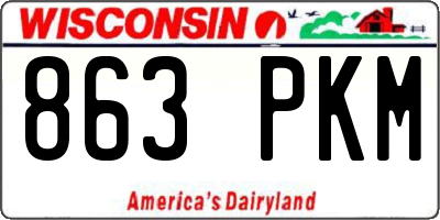 WI license plate 863PKM