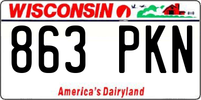 WI license plate 863PKN