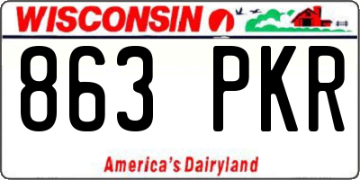WI license plate 863PKR