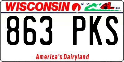 WI license plate 863PKS