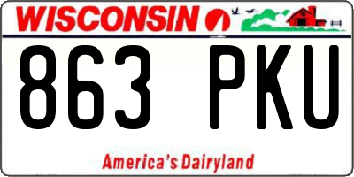 WI license plate 863PKU