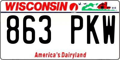 WI license plate 863PKW
