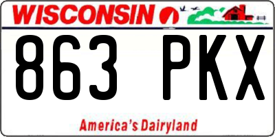 WI license plate 863PKX