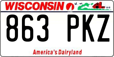 WI license plate 863PKZ