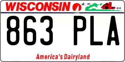 WI license plate 863PLA